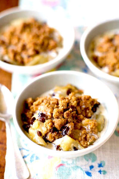 Apple Crisp with Brandy-Soaked Currants