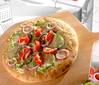 Basil-Parmesan Pizza (bread machine dough cycle)