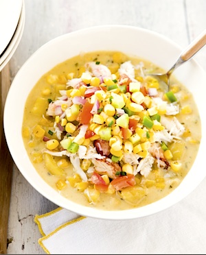 Blue Crab and Corn Chowder with Corn Relish (crock pot)