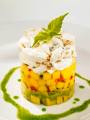 Chart House Restaurant Crab, Avocado and Mango Stack
