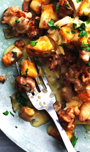 Chicken and Chorizo Hash with Plantain and Jalapenos