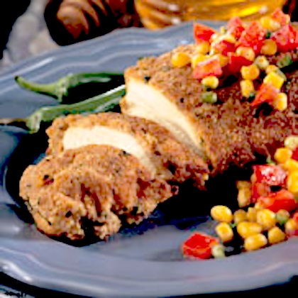 Crispy Jalapeno Honey Chicken with Tomato-Corn Confetti