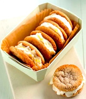 Buttercup Cake Shop Ginger Cookie Ice Cream Sandwiches with Lemon Ice Cream