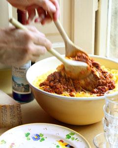 Giusi's Ragu and Sofrito (using ground beef, pork and Italian sausage)