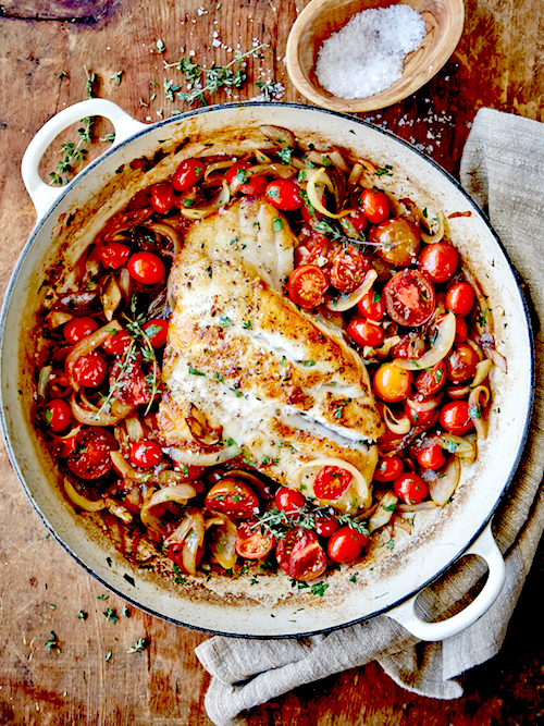 Grouper Pot Roast with Caramelized Onions and Tomatoes