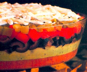 1980's Layered Tostada Dip