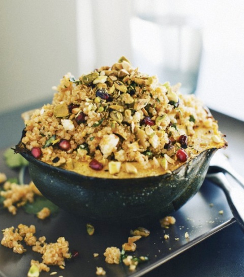Moroccan Stuffed Squash (using quinoa, make ahead)
