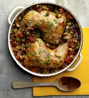 Moroccan Chicken with Eggplant-Zucchini Ragout