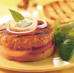 Ray's Cafe Salmon Burgers with Basil Mayonnaise