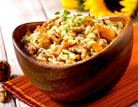 Roasted Butternut Squash and Walnut Orzo