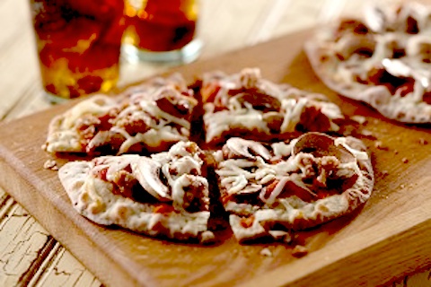 Sausage and Mushroom Pizza on a Cracker-Thin Crust
