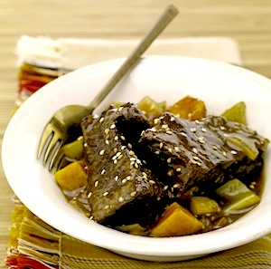 Sesame Root Beer Braised Short Ribs and Sweet Potatoes
