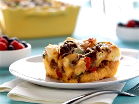 Spicy Beef Chorizo Breakfast Strata with Homemade Chorizo
