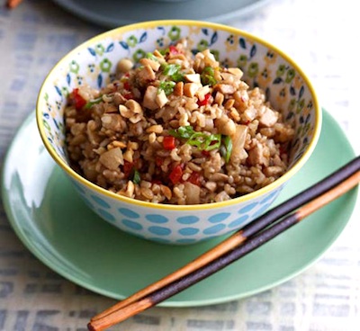 Spicy Chicken Fried Rice with Peanuts