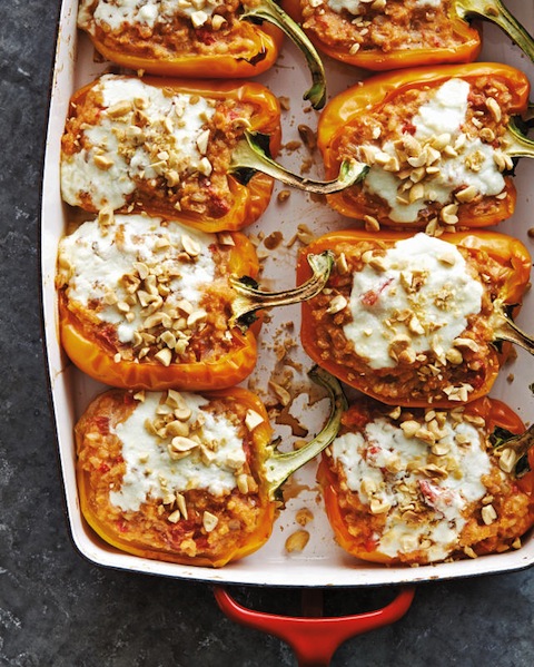 Stuffed Peppers with Wheat Berries, Brown Rice and Ricotta