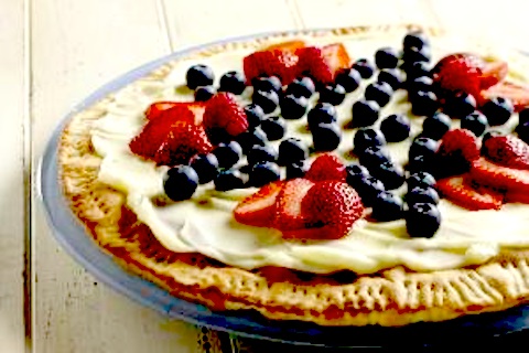 Fruit Pizza with Brown Sugar Crust and Mascarpone Topping
