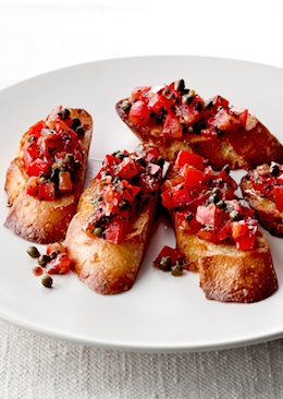 Tomato-Caper Mediterranean Bruschetta