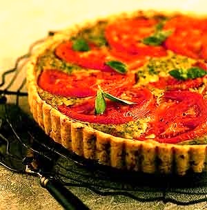 1980's Tomato, Basil and Cheese Tart