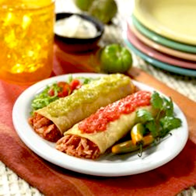 Traditional Tacos with Salsa Roja and Salsa Verde