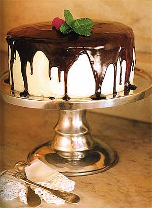 Rather Sweet Bakery Tuxedo Cake with Whipped Cream Frosting and Chocolate Glaze