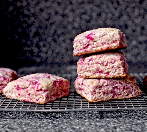 Whole Wheat Raspberry Ricotta Scones (freeze ahead)