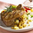 Apple Marinated Stuffed Pork Chops (corn bread stuffing)