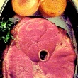 Bacardi Ham and Peaches with Rum Glaze (1970's)