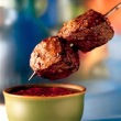 Beef Sirloin Kabobs & Roasted Red Pepper Dipping Sauce