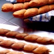 Cinnamon Sugar Twists (using breadstick dough, baked on chopsticks)