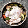 Double Duty Poached Chicken and Chicken Broth (instant pot or slow cooker)