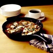 Egg White Frittata with Grape Tomatoes, Spinach, Mushrooms and Goat Cheese