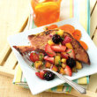 Glazed Ham Steak with Summer Fruit Relish