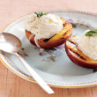 Grilled Peaches with Ice Cream