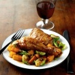Pan Roasted Maple Dijon Chicken with Butternut Squash and Brussels Sprouts