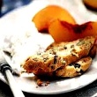 Pistachio-Currant Biscotti Served with Ricotta and Peaches