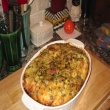 Spinach, Ham and Gouda, Cheddar, Parmesan Cheese Strata
