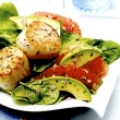 Thyme Seared Scallops with Red Grapefruit-Avocado Salad