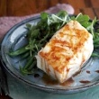 Vanilla Butter Poached Halibut with Ancho Orange Drizzle