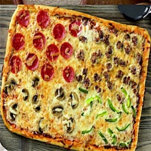 30 Minute Family Style Rectangular Pizza (with thick crust variation)