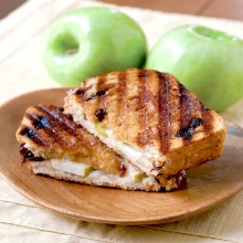 Apple Pie Panini (using raisin bread and mascarpone)