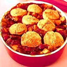 Apple-Raspberry Cobbler with Pecan Biscuits
