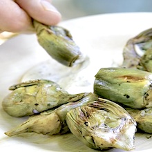 Grilled Baby Artichokes with Meyer Lemon Aioli