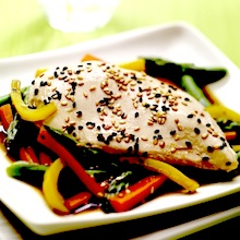 Asian Chicken and Vegetables in Gingered Broth
