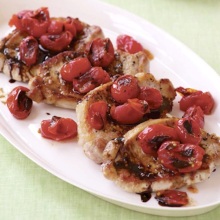 Balsamic Pork with Pan-Popping Grape Tomatoes