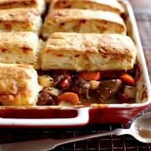 Beef Stew with Blue Cheese Biscuits (freeze ahead)