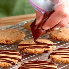 Brown Sugar Icebox Cookies with Chocolate Drizzle