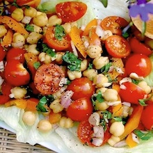 Cherry Tomato, Chickpea and Orange Pepper Salad