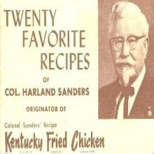 20 Recipes from the Booklet: Colonel Sanders 20 Favorite Recipes, 1960's