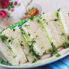 Cress Tea Sandwiches with White Bean Hummus