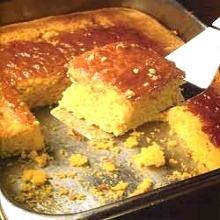 Dinosaur Bar-B-Que Honey Hush Corn Bread (using buttermilk and vanilla)